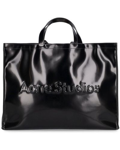 Acne Studios Bolso tote de vinilo con logo - Negro