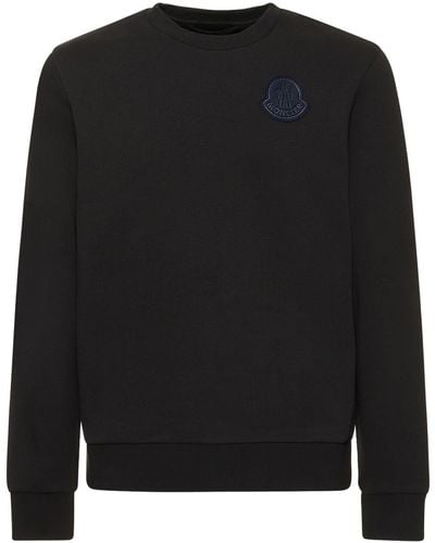 Moncler Logo Patch Cotton Sweatshirt - Black