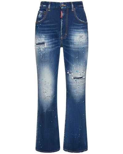 DSquared² Ausgestellte Jeans Mit Spray-druck - Blau