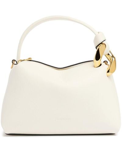 JW Anderson Small Corner Leather Top Handle Bag - Natural