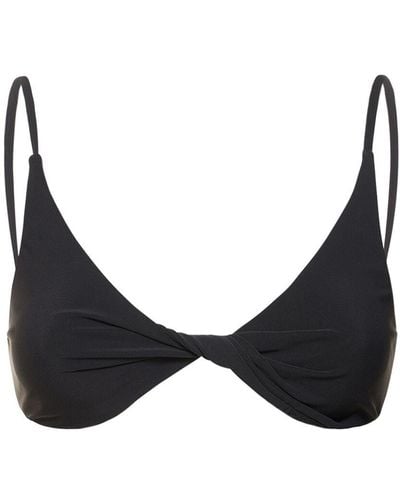 Totême Haut de bikini triangle torsadé - Noir