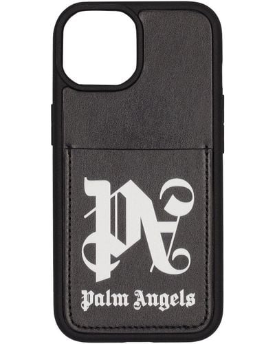Palm Angels Coque pour iphone 15 à monogramme pa - Noir