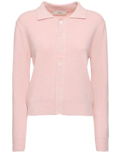 DUNST Polo Knit Cardigan - Pink
