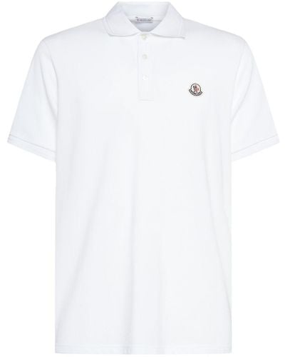 Moncler Polohemd Aus Baumwolle Mit Logopatch - Weiß