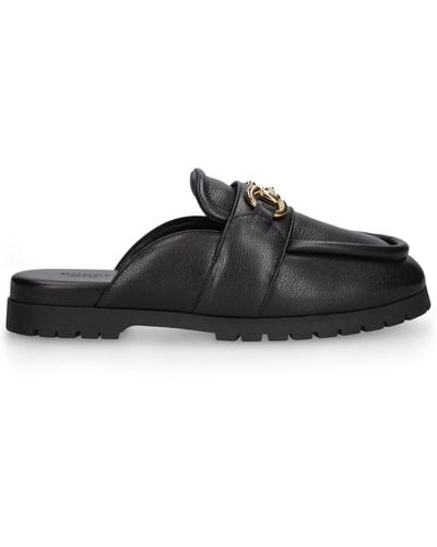 Gucci 20Mm Horsebit Leather Loafer Slippers - Black
