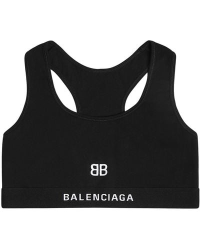 Balenciaga Cotton Jersey Sports Bra - Black