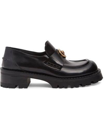Versace 35Mm Leather Loafers - Black