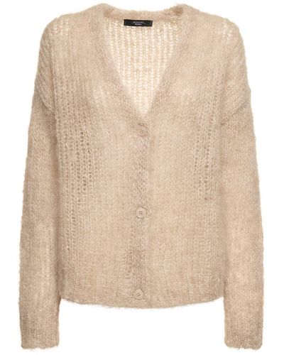 Weekend by Maxmara Gerarda Striped Mohair Blend Cardigan - Natural