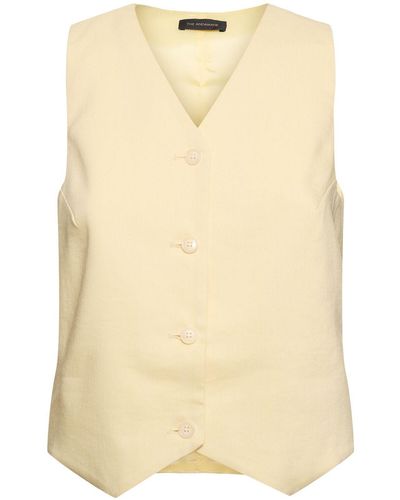 ANDAMANE Pauline linen blend vest - Neutro