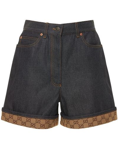 Gucci Shorts Aus Baumwolldenim - Grau