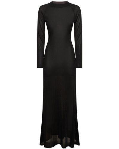 Khaite Valera Viscose Long Dress - Black