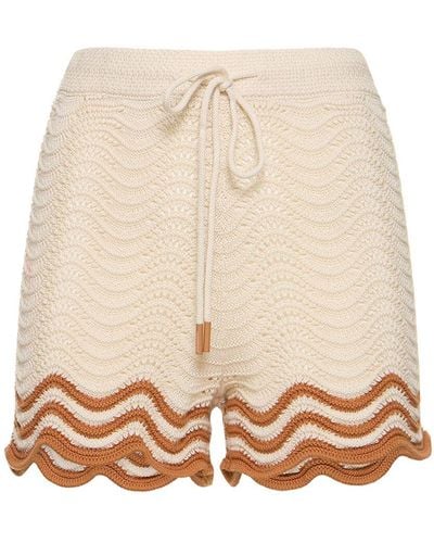 Zimmermann Junie Textured Cotton Knit Shorts - Natural