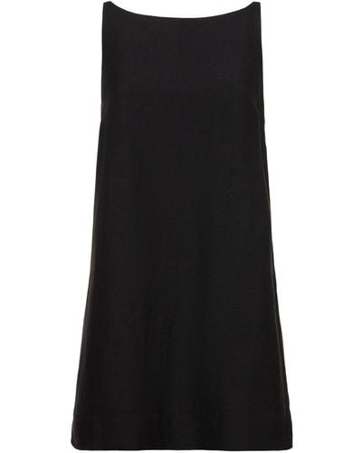 Posse Jordan Viscose & Linen Mini Dress - Black
