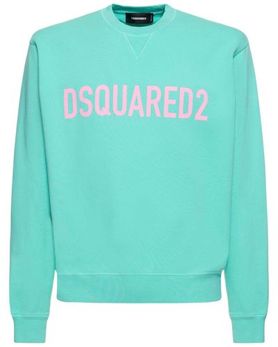 DSquared² Logo Cool Fit Cotton Crew Sweatshirt - Green
