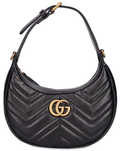 Gucci Mini Gg Marmont Leather Bag - Black
