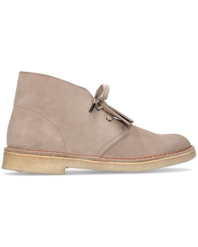 Clarks 25Mm Leather Desert Boots - Natural