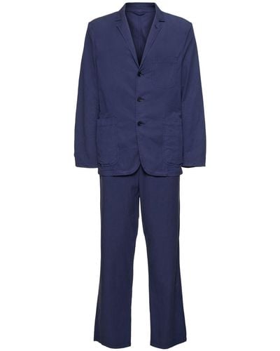 Aspesi Cotton Blend Twill Suit - Blue