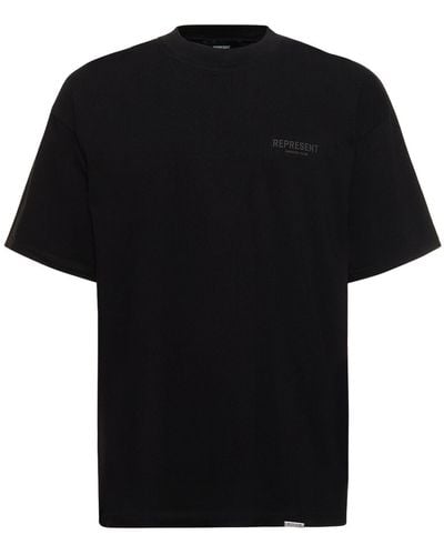 Represent Camiseta de algodón con logo - Negro