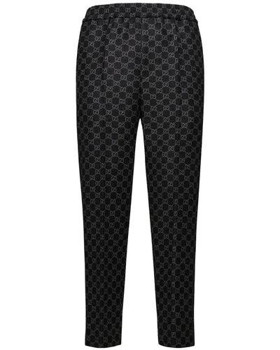 Gucci Weiche Flanellhose Aus Gebürsteter Gg-wolle - Schwarz