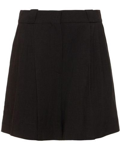 Blazé Milano Rox Star Fell Viscose & Linen Shorts - Black