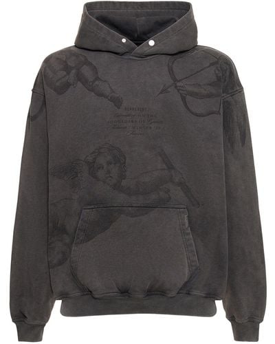 Represent Sudadera de algodón estampada con capucha - Gris