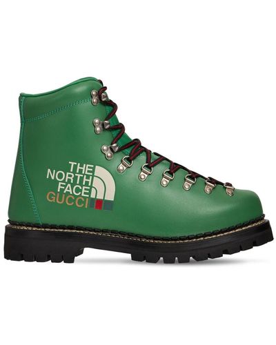 Gucci X The North Face Leather Hiking Boots - Green