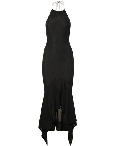 Alexandre Vauthier Viscose Jersey Long Halter Dress - Black