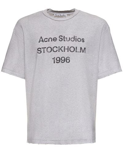 Acne Studios Camiseta de algodón - Gris