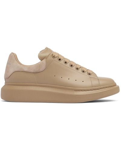 Alexander McQueen 45mm Oversized Leather Trainers - Natural