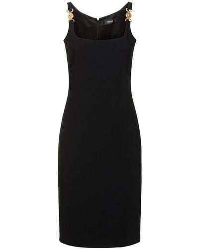 Versace Stretch Cady Midi Dress - Black