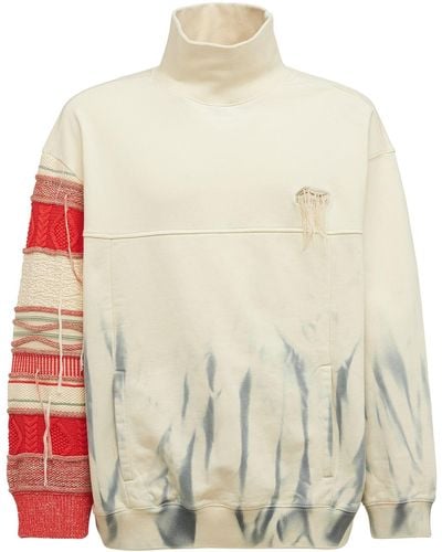 Li-ning Sweatshirt Aus Baumwolle Mit Strickärmeln - Weiß