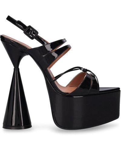 D'Accori 150Mm Belle Patent Leather Sandals - Black