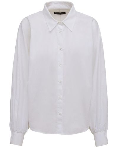 Made In Tomboy Claire Poplin Shirt W/Balloon Sleeves - White