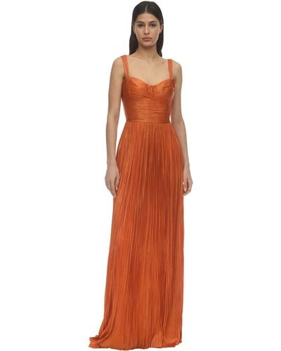 Maria Lucia Hohan Georgia Long Silk Tulle Dress - Orange