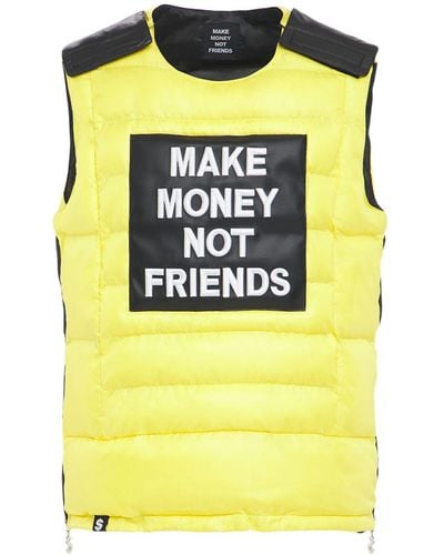 MAKE MONEY NOT FRIENDS Logo Patch Bulletproof Jacket Vest - Yellow