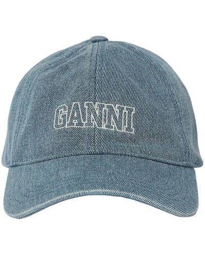Ganni Cappello baseball in - Blu
