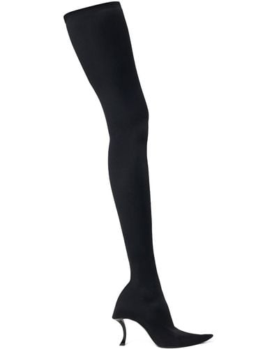 Balenciaga 100Mm Hourglass Nylon Blend Boots - Black