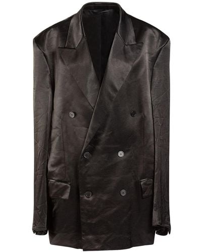 Balenciaga New Steroid Viscose & Cupro Jacket - Black