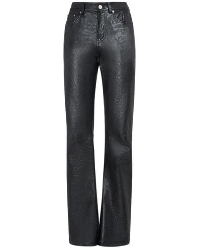 Balenciaga Semi Shiny Leather Bootcut Pants - Gray