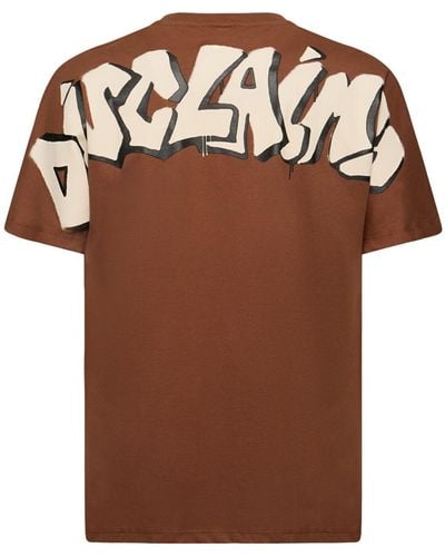DISCLAIMER Logo Cotton T-shirt - Brown