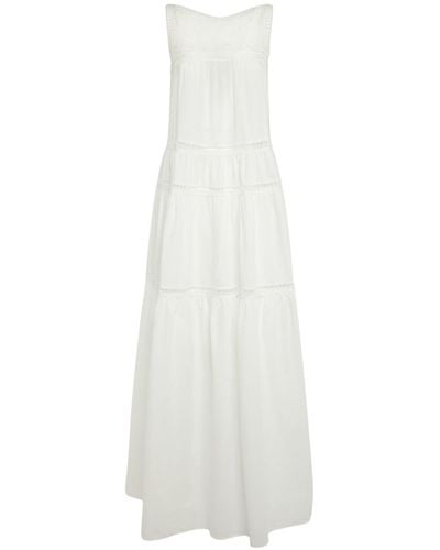 Ermanno Scervino Langes Kleid Aus Baumwollspitze - Weiß