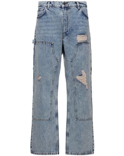 Moschino Distressed Denim Carpenter Jeans - Blue