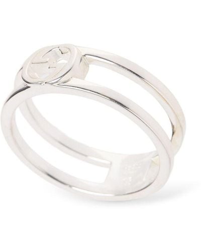 Gucci Interlocking Sterling Ring - White