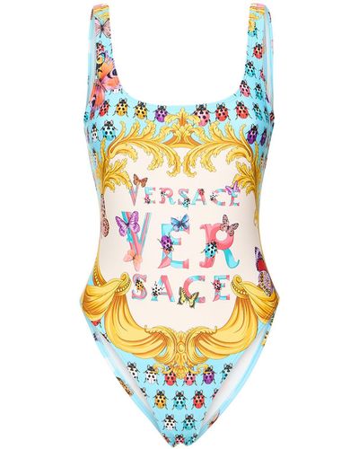 Versace Maillot de bain Butterflies à logo imprimé - Multicolore