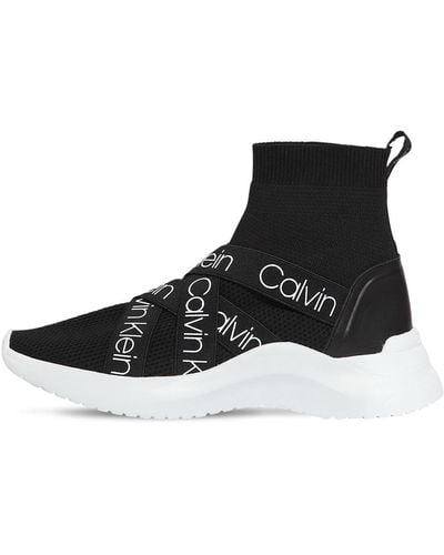 Calvin Klein 30mm Hohe Sockensneakers Aus Strick "umney" - Schwarz