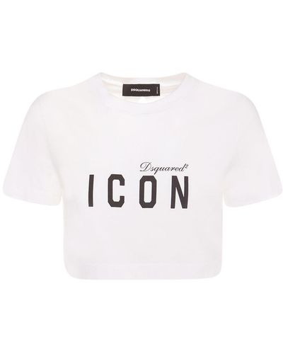 DSquared² Icon クロップドtシャツ - ホワイト