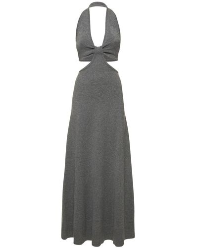 Michael Kors Cashmere Knit Long Cutout Dress - Grey