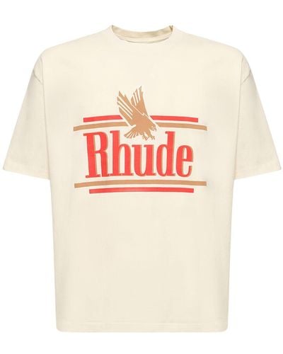 Rhude Raglan-t-shirt Aus Baumwolle " Rossa" - Weiß