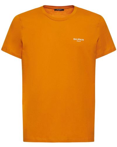Balmain T-shirt Mit Logobeflockung - Orange