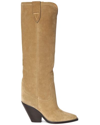 Isabel Marant 90Mm Lomero-Gz Suede Tall Boots - White